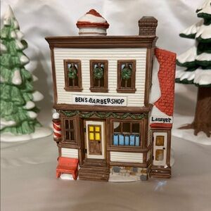 Department 56 Ben's Barbershop Holiday Village house RETIRED